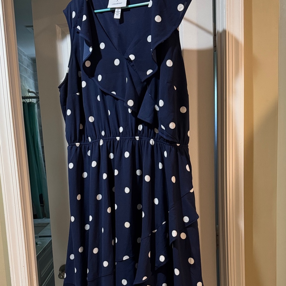 Lane Bryant X BeautiCurve Navy Dress with White Polka Dots